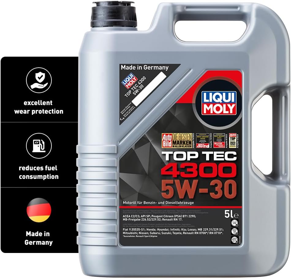 LIQUI MOLY Top Tec 4300 5W-30 | 5 L | Synthesis technology motor oil | SKU: 2324