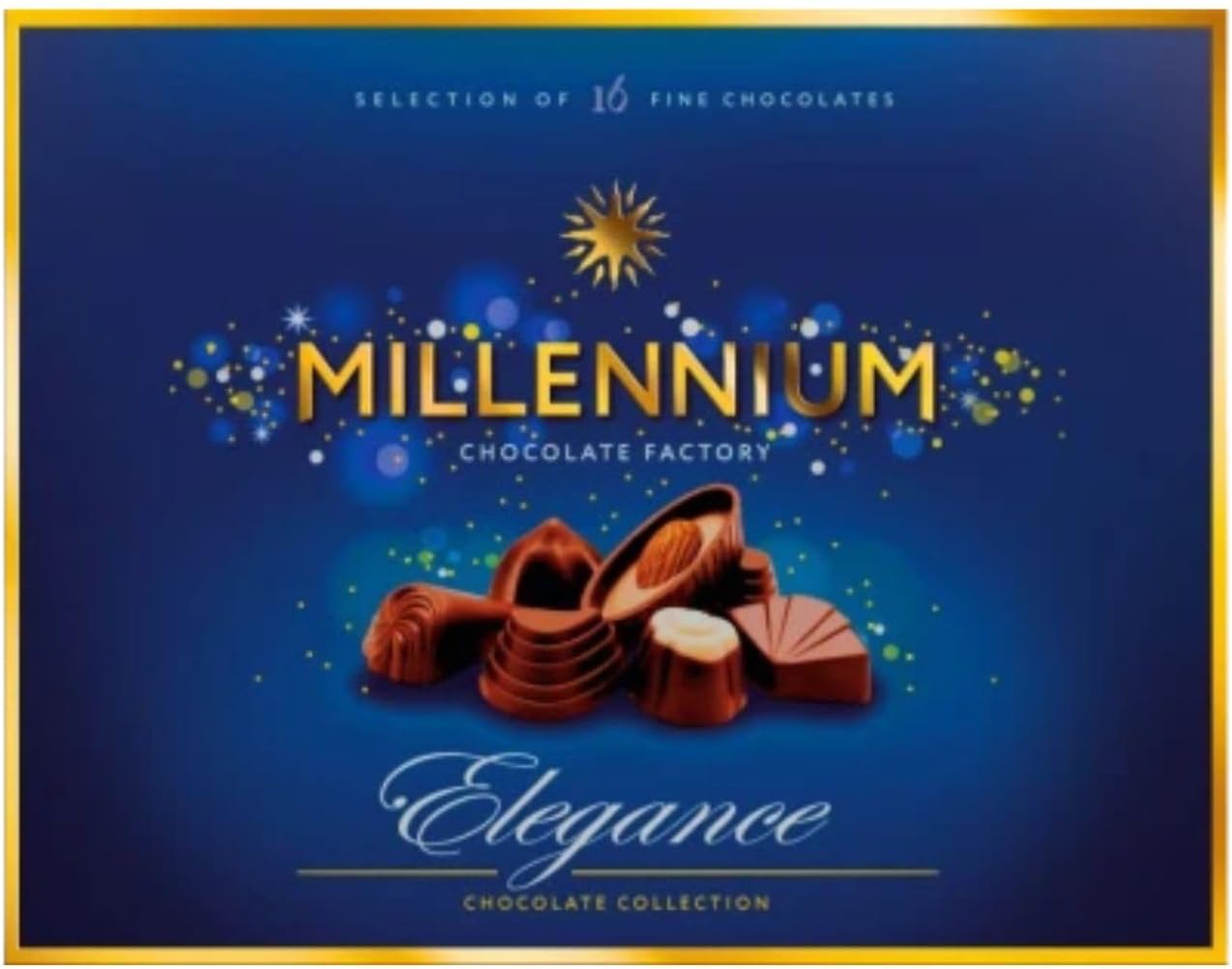 Katsy Style Millennium Classic Elegance Milk Mix 143g (Pack of 2) – 36 Candies, Milk Chocolate with Hazelnut, Almond, Cashew, Pistachio, and Cappuccino, 570 kcal