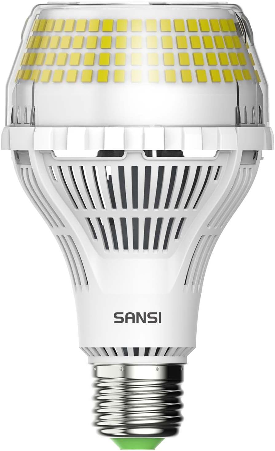 SANSI 400W Equivalent 6000 Lumens Brightest LED Light Bulb, 5000K Daylight E26 A21 Super Bright LED Bulb Non-Dimmable, 22-Year Lifetime, 40W Energy Saving for Home Workshop