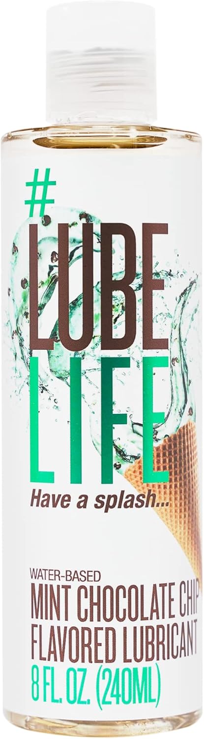 Lube Life Water-Based Mint Chocolate Chip Flavored Lubricant, Personal Lube for Men, Women and Couples, Made Without Added Sugar, 240 ml