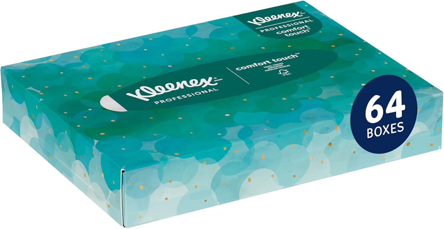 Kleenex Professional Facial Tissue, Bulk (21195), Flat Boxed Format, Designed for Business (48 Tissues/Box, 64 Boxes, 3,072 Sheets/Case)