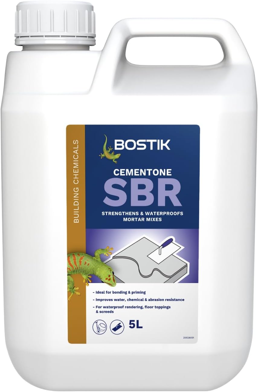 Bostik Cementone SBR, Primer and Bonding Agent, Strengthens and Waterproofs Cement and Mortar Mixes, Size: 5L