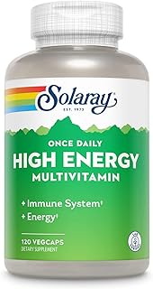 SOLARAY Once Daily High Energy Multivitamin for Women and Men - Energy Supplements - Immune Support w/Vitamin C, A, D and E, Vitamin B Complex, Trace Minerals, 60-Day Guarantee, 120 Serv, 120 VegCaps