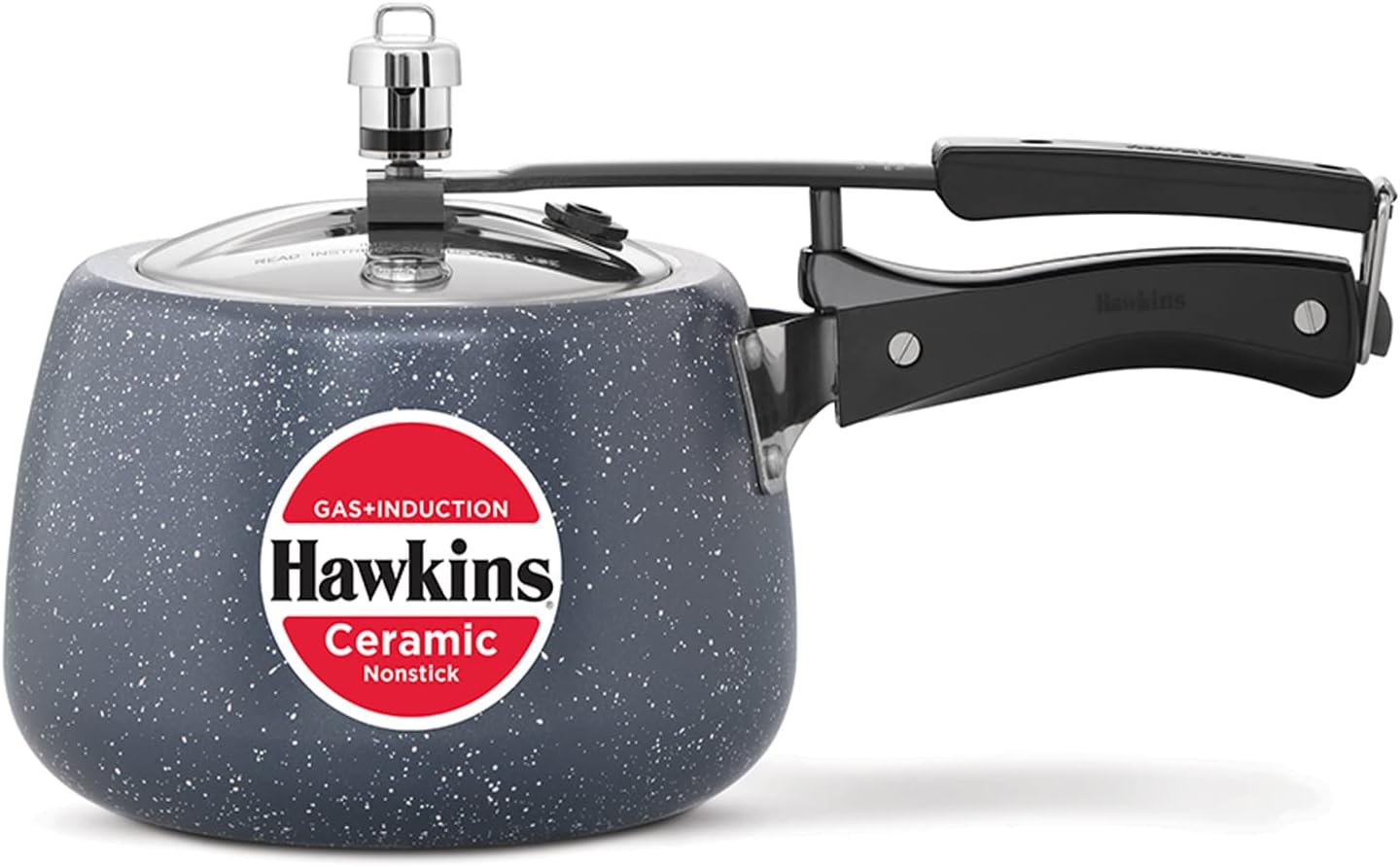 Hawkins 3 Litre Ceramic Nonstick Pressure Cooker, Induction Inner Lid Cooker, Granite Contura shaped Cooker, Best Cooker, Blue (ICC30)
