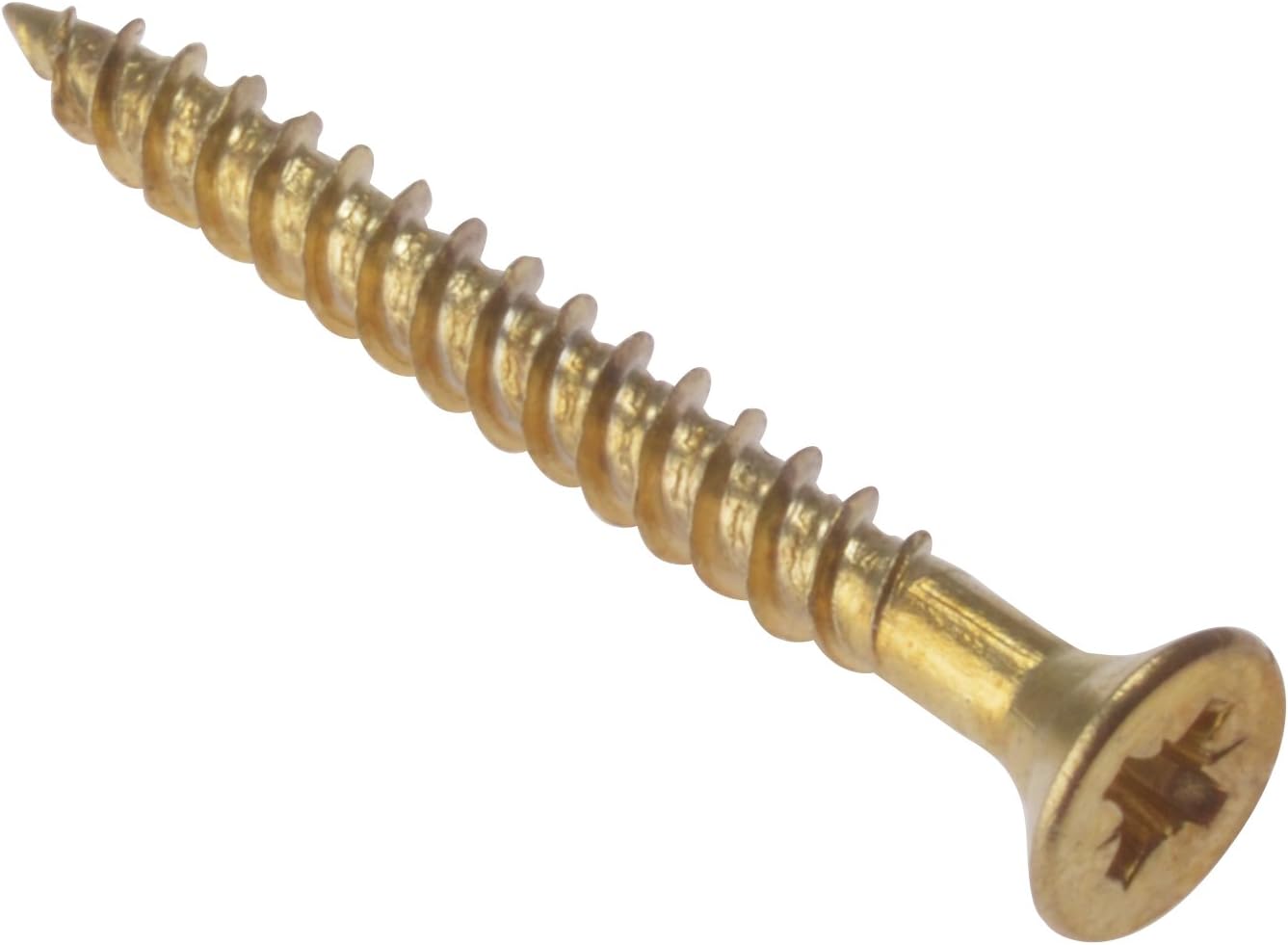 ForgeFix General-Purpose Twin Thread Screws | 1 1/4" x 8 | Electro Brassed Plated | Box 200
