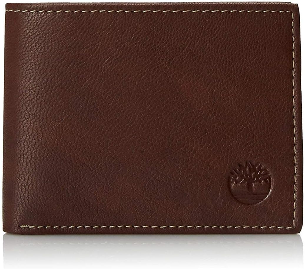 Timberland Men's Blix Slimfold Leather Wallet, Brown, One Size
