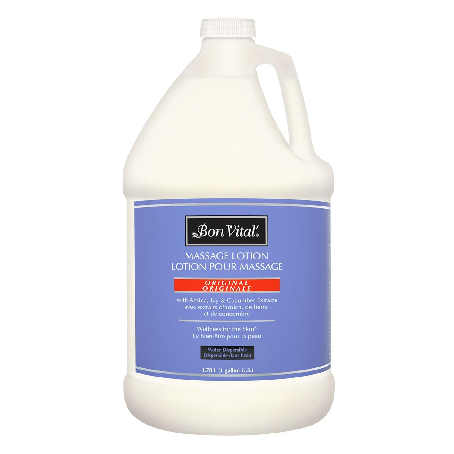 Bon Vital' Original Massage Lotion for a Versatile Massage Foundation to Relax Sore Muscles & Repair Dry Skin, Lightweight, Non-Greasy Formula to Moisturize and Repair Dry Skin, 1 Gal, Label may Vary