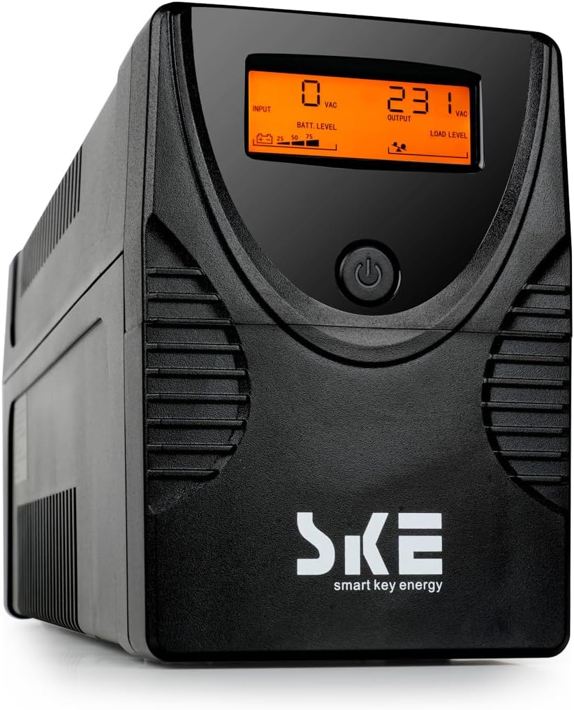 SKE 1500VA/900W UPS Battery Backup & Surge Protector UPS Battery Backup Unit for Computer Router Modem Uninterruptible Power Supply