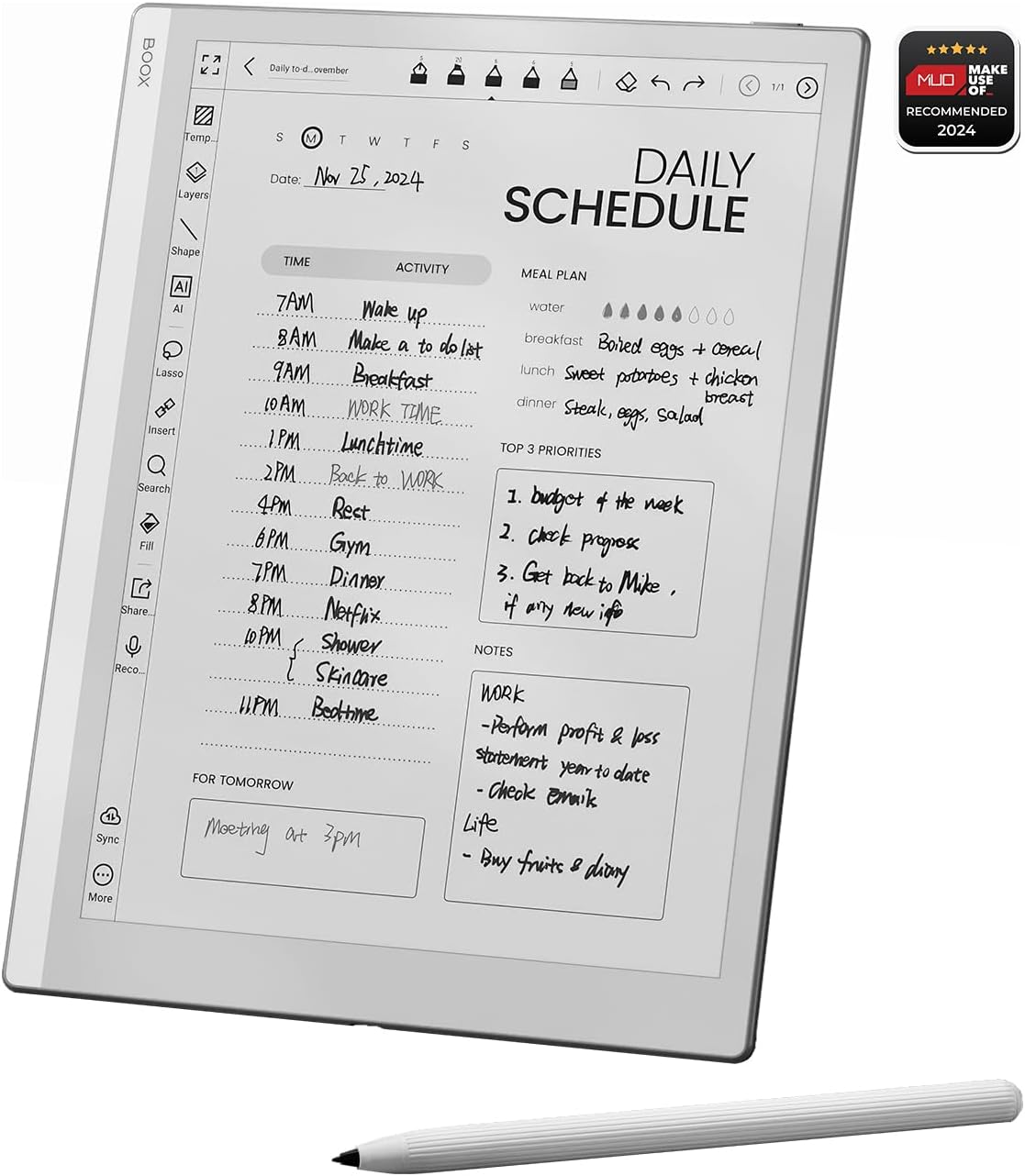 BOOX Tablet Go 10.3 ePaper E Ink Tablet No Front Light 4G 64G 300 PPI B/W