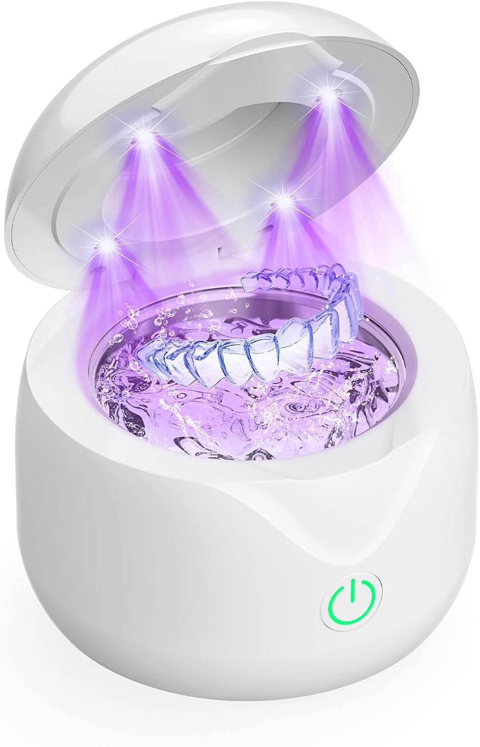 Ultrasonic Retainer Cleaner Machine 45kHz Portable Dental Cleaning Pod for Dental Retainer Mouth Guards Aligner Night Guard Braces Toothbrush Jewelry