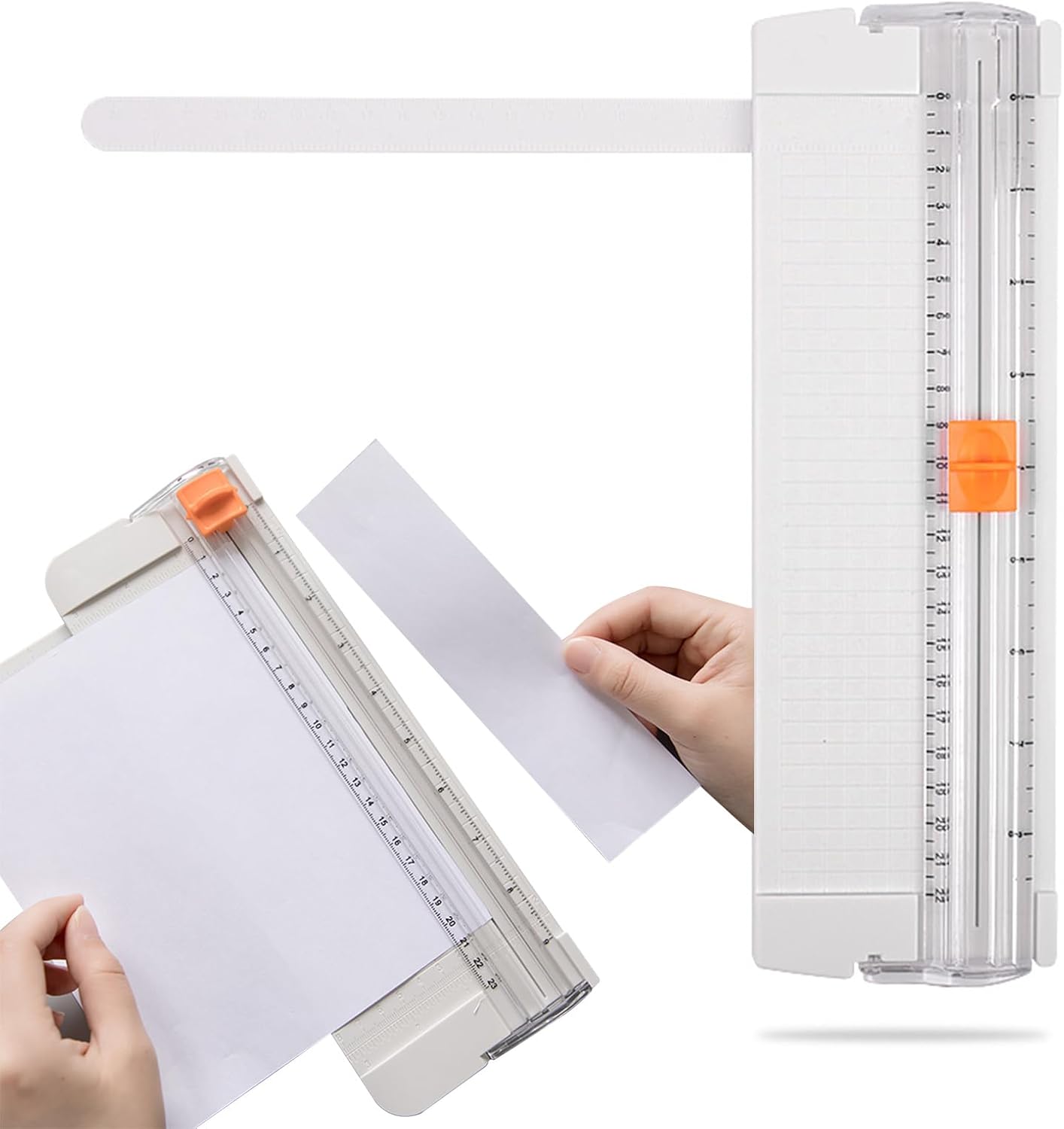KASESSS Guillotine, Paper Cutter, Guillotine Paper Cutter A4, Portable Paper Trimmer, Mini Paper Cutter with Automatic Security Safeguard and Side Ruler for Paper Label Card, Craft Paper and Photos
