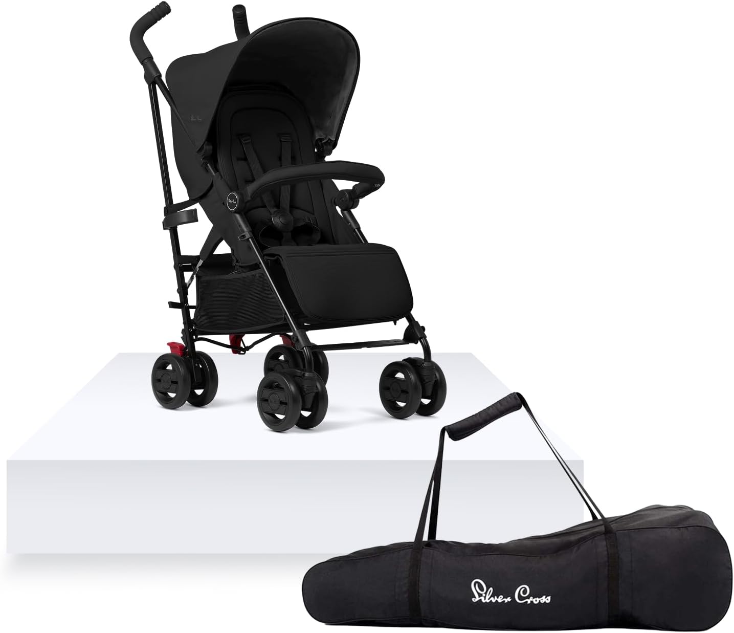 Silver Cross - Pop 2 Pushchair & Travel Bag - Foldable Travel Stroller - Adjustable Seat - Newborn to 4 Years - Space