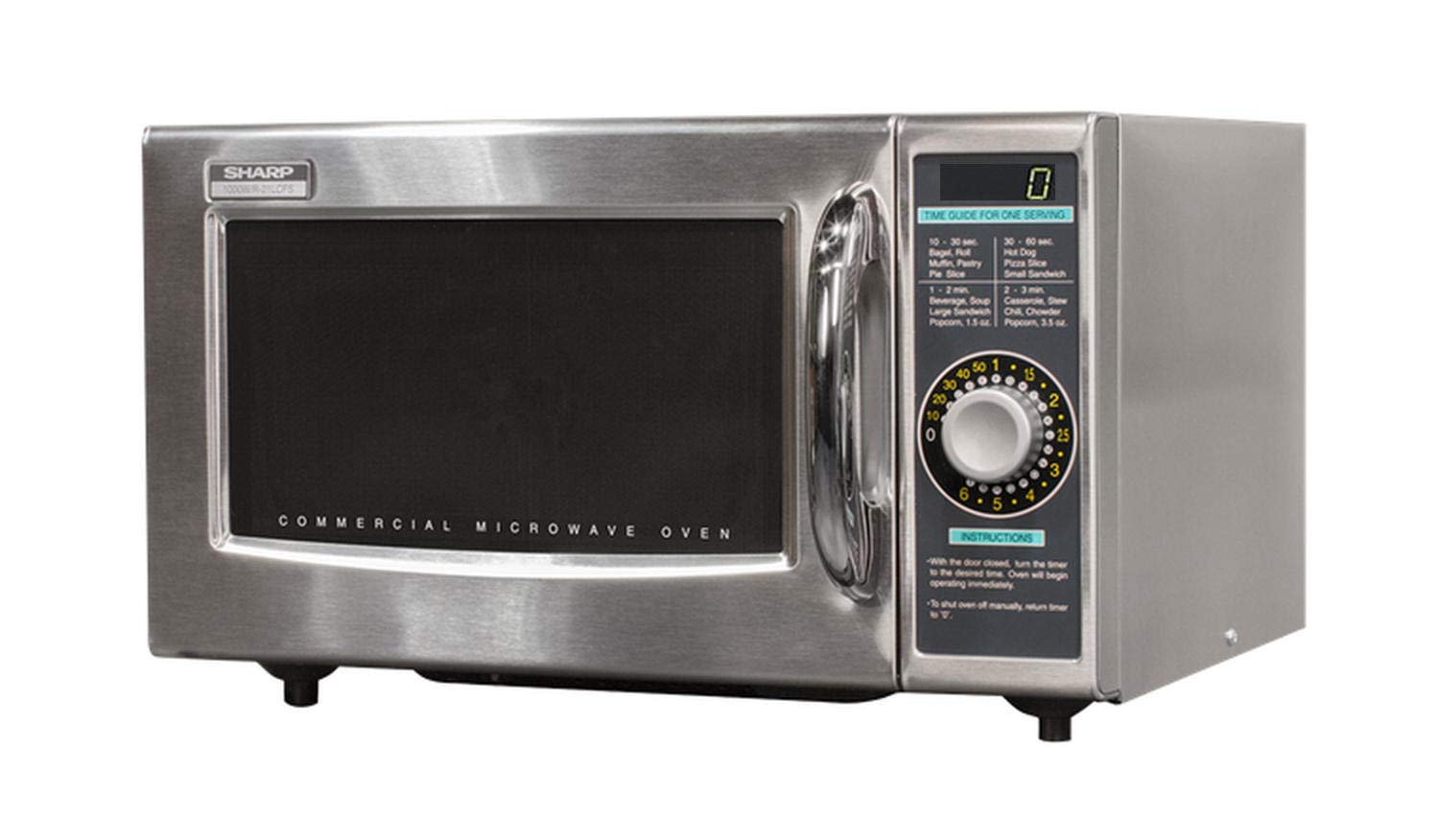 Sharp R-21LCFS Medium-Duty Commercial Microwave (Dial Timer, 1000-Watts, 120-Volts)