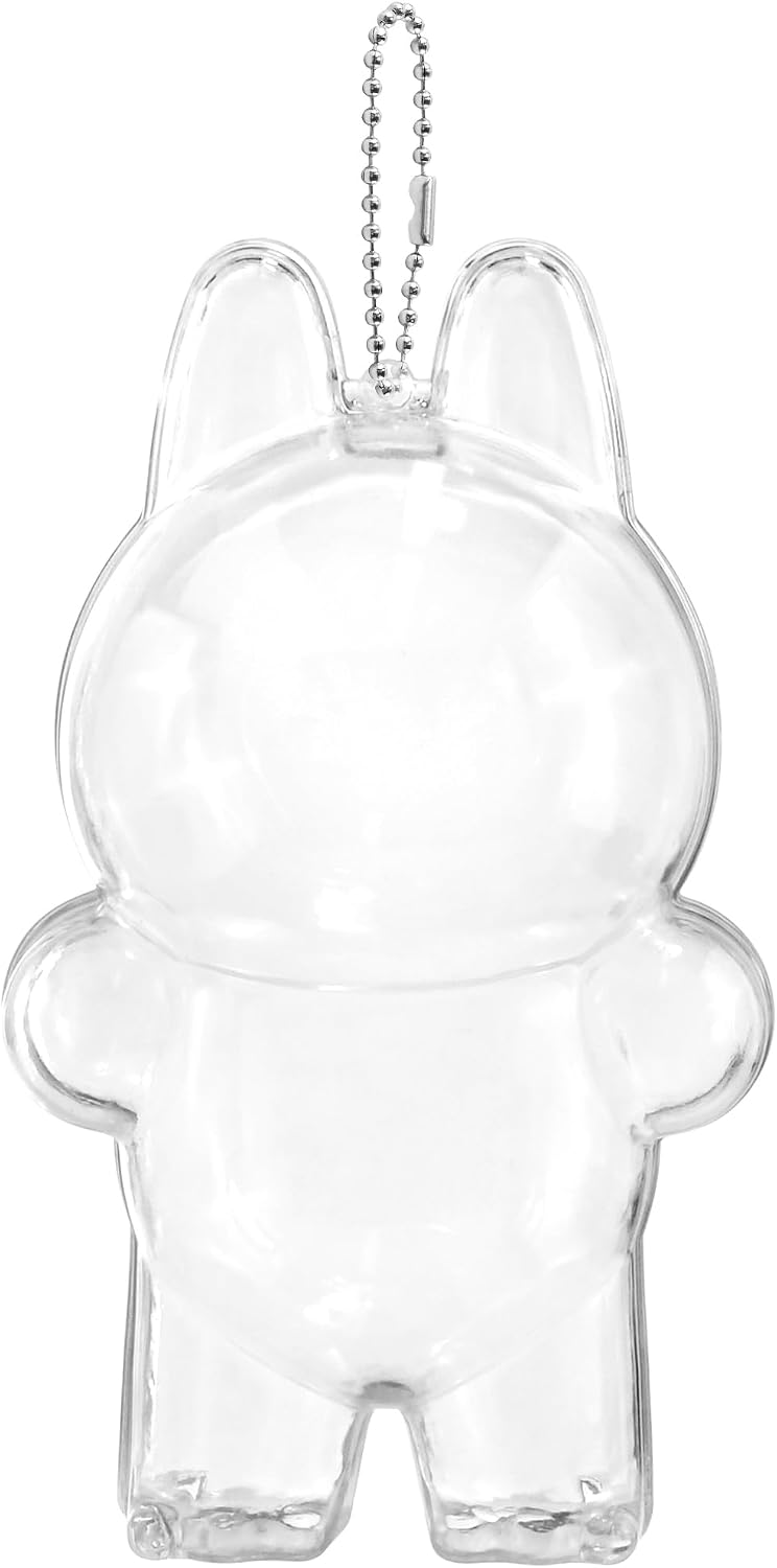 Protective Case, High Clear Case Cover for 17cm Doll, Acrylic Display Box with Keychains (Doll Not Include)