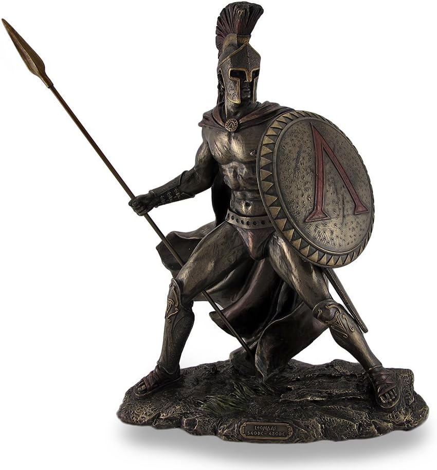Veronese Design Leonidas, Greek Warrior King, Bronzed Sculptural Statue