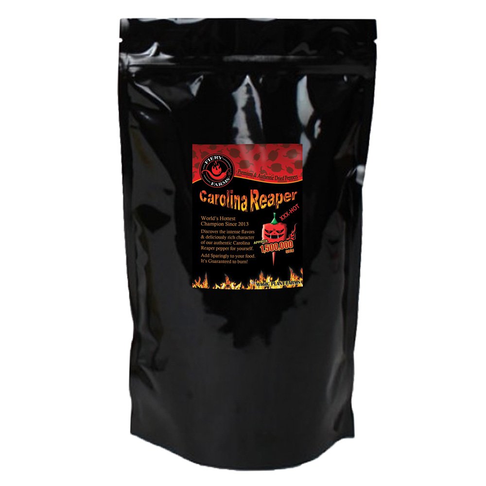 Fiery Farms Carolina Reaper Flakes (4 Ounces) Extremely Hot Crushed Red Pepper - Superhot Chile - No Additives