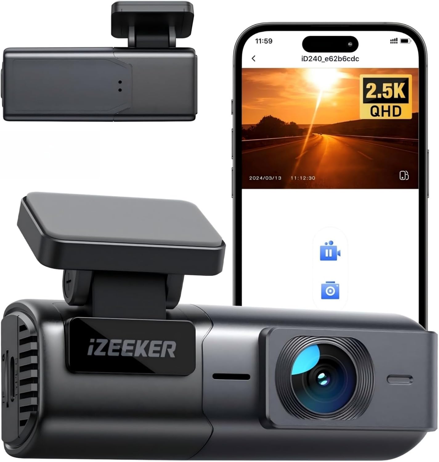 iZEEKER iD240 2.5K Dash Cam with WiFi, WDR, Parking Mode