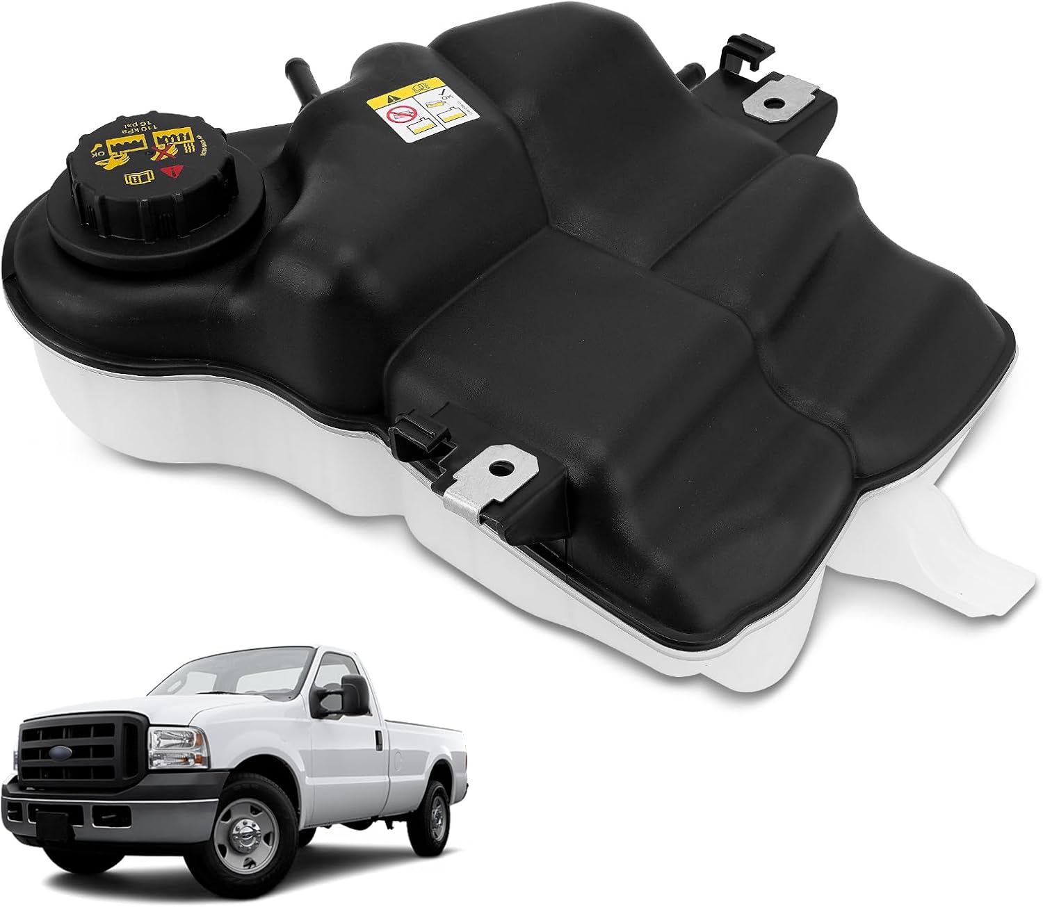603-217 Front Engine Coolant Reservoir Tank with Cap Compatible with Ford Excursion, F-250 F-350 F-450 F-550 Super Duty, 5.4L 6.0L 6.8L, Replaces# 3C3Z8A080AE 6C3Z8A080B