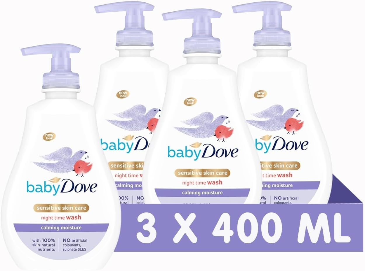 Baby Dove Calming Moisture suitable for sensitive skin Head to Toe Baby Wash for an ultra-gentle bath 400 ml 3 Pack