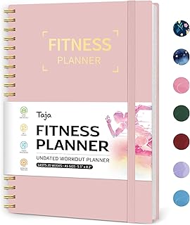 Fitness Workout Journal for Women & Men, A5(5.5" x 8.2") Workout Log Book Planner for Tracking, Progress, and Achieving Your Wellness Goals-Pink