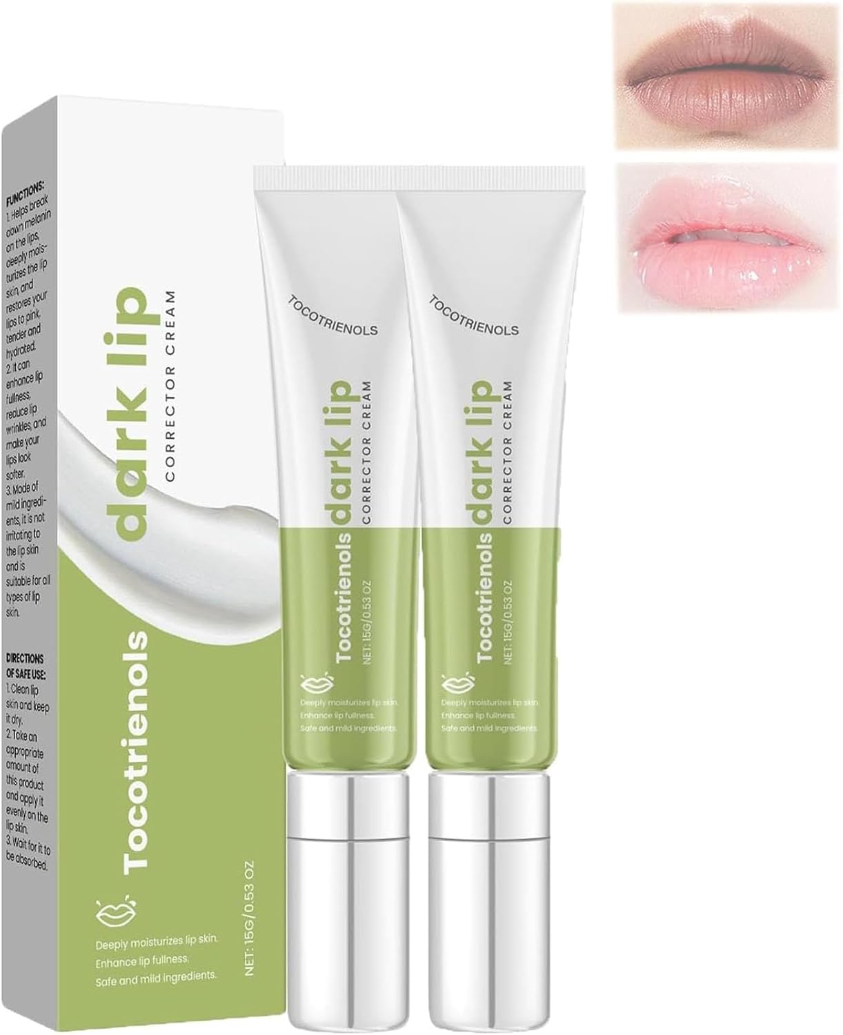 Mavellas Dark Lips Cream, Mavellas Dark Lips Corrector, Organic Lip Cream, Lightweight and Smooth, Deep Hydrating & Nourishing, for Dry & Cracked Lip (2pcs)