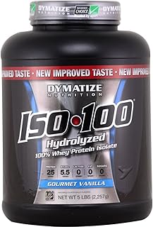 Dymatize ISO 100 Post Workout and Recovery Supplements, Gourmet Vanilla, 5 lbs (Pack of 6)
