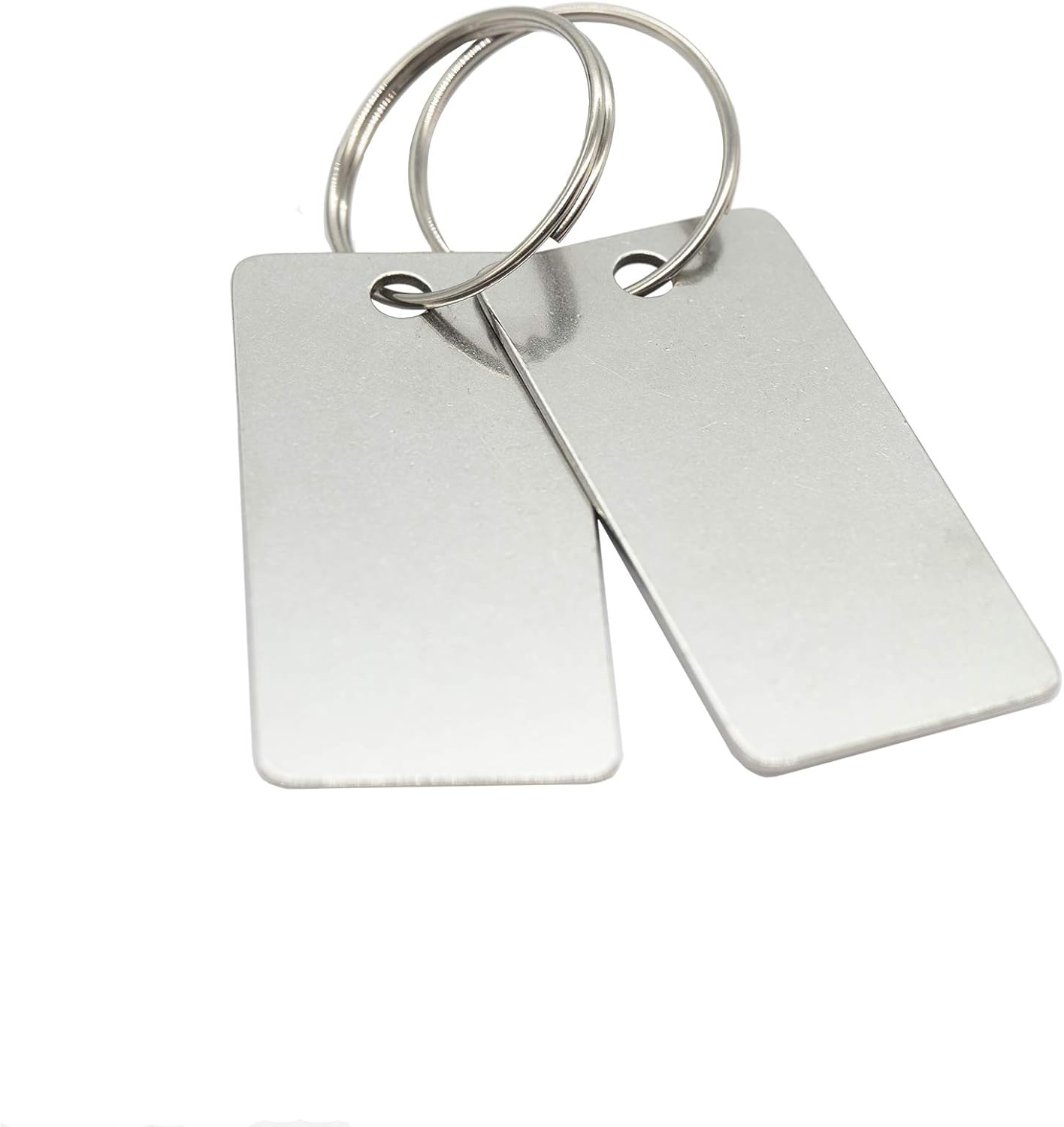 StayMax 25 Pack Rectangle Stamping Blanks Stainless Steel Blank Tags with One Hole