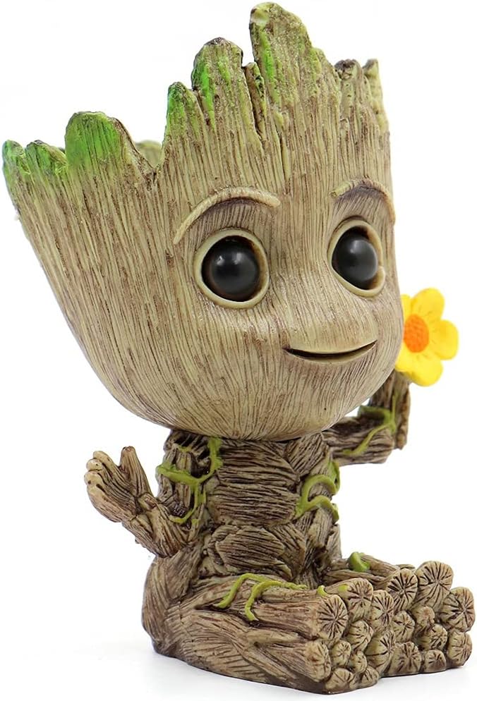 SLOCME Flower Groot Flower Pot - Guardians of The Galaxy Groot for Pen Holder、Desk Ornament、Plants Pot with Drainage Hole