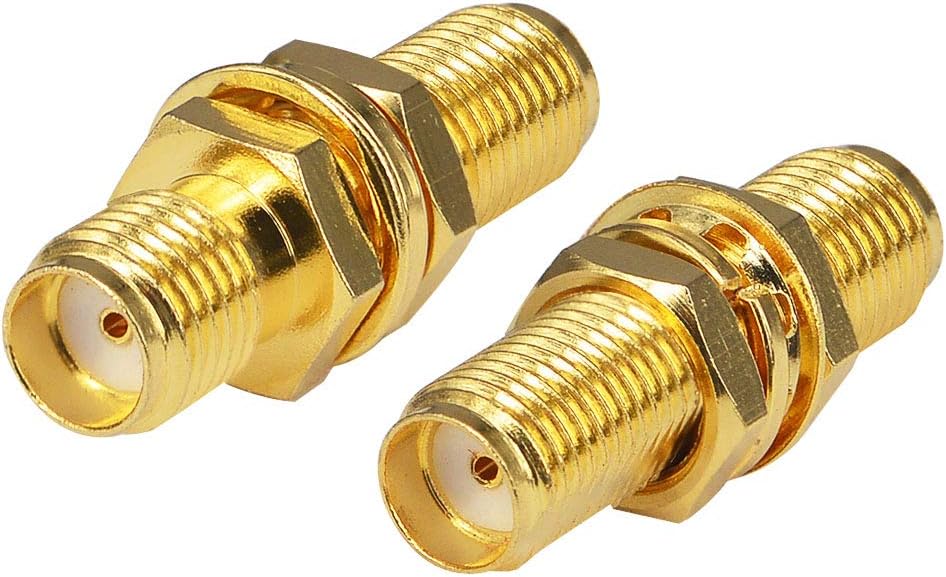 Boobrie SMA Female to Female Connector Bulkhead Panel Mount SMA 4G Antenna Jack Adapter RF Coaxial for WiFi GPS Antenna Wireless LAN Devices Pack of 2