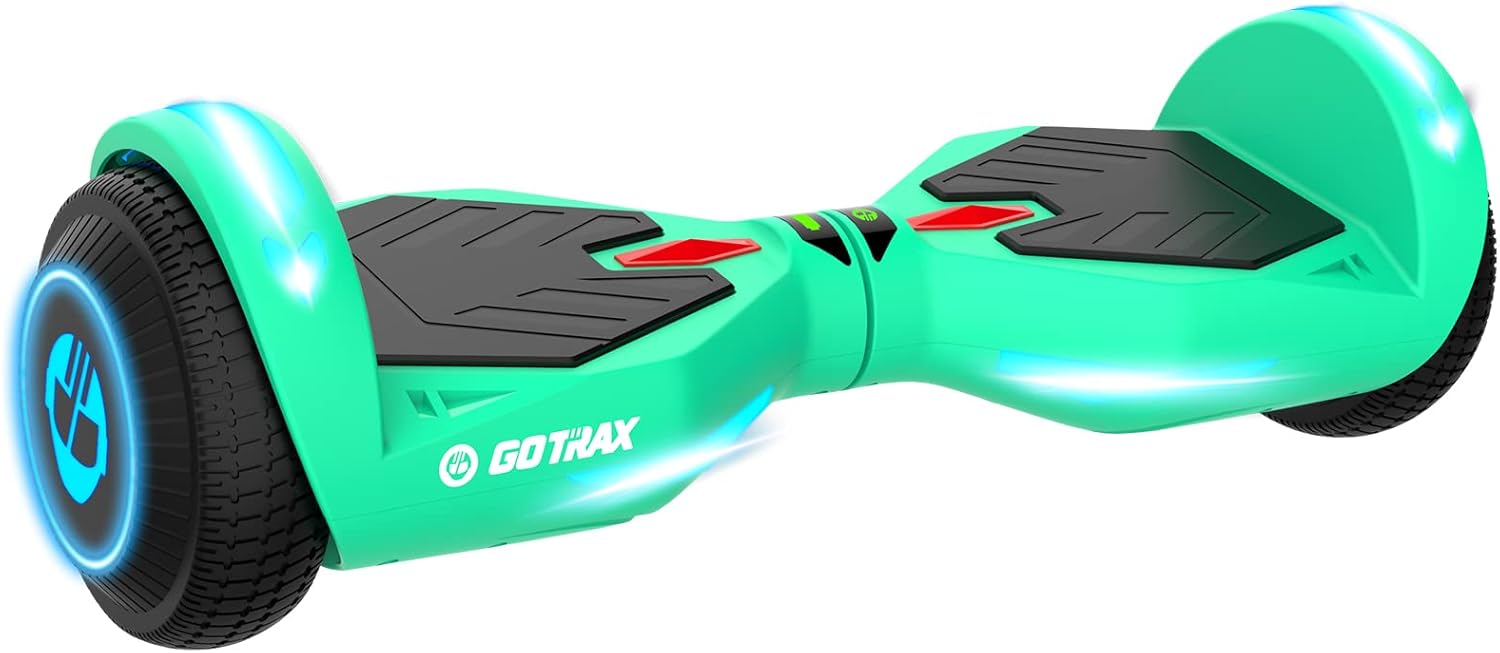 Gotrax NOVA Hoverboard with 6.5" LED Wheels, Max 4.3 Miles & 6.2mph Power by Dual 200W Motor, LED Fender Light/Headlight, UL2272 Certified & 65.52Wh Battery Self Balancing Scooter for 44-176lbs(Black)
