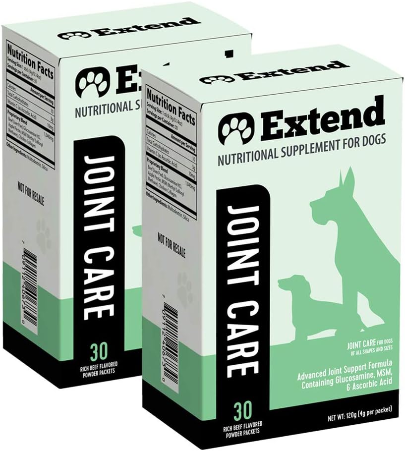 Extend Joint Care for Dogs - 2 Month Supply - Hip and Joint Supplement Powder - Glucosamine for Dogs - Joint Pain Relief - MSM - Mobility & Flexibility Support - Advanced Joint Health - Made in USA