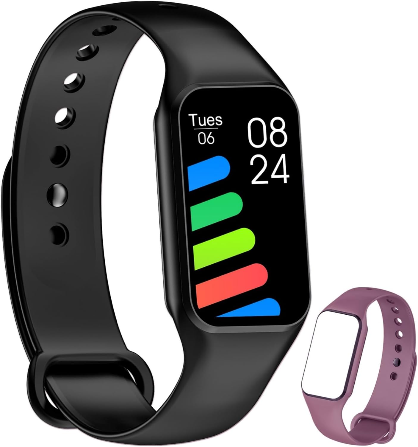 FeipuQu Smart Watch for Men Women-Blood Oxygen,Step Counter,Heart Rate,Sleep Monitor,24 Sport Modes,iP68 Waterproof,Activity Tracker,Compatible with Android and iOS,Present For Men/Women/Kids,Black