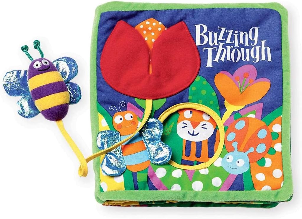 Manhattan Toy Soft Activity Book with Tethered Toy, Buzzing Through