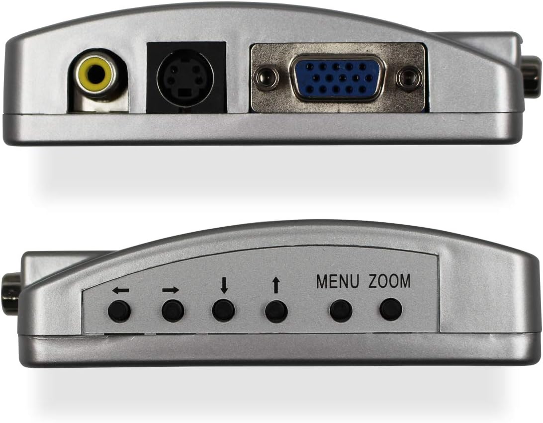 VGA to RCA Adapter, Composite AV S Video to VGA Converter, PC to TV Video Switch Box for HDTV, Monitors, Laptop, Desktop, PC