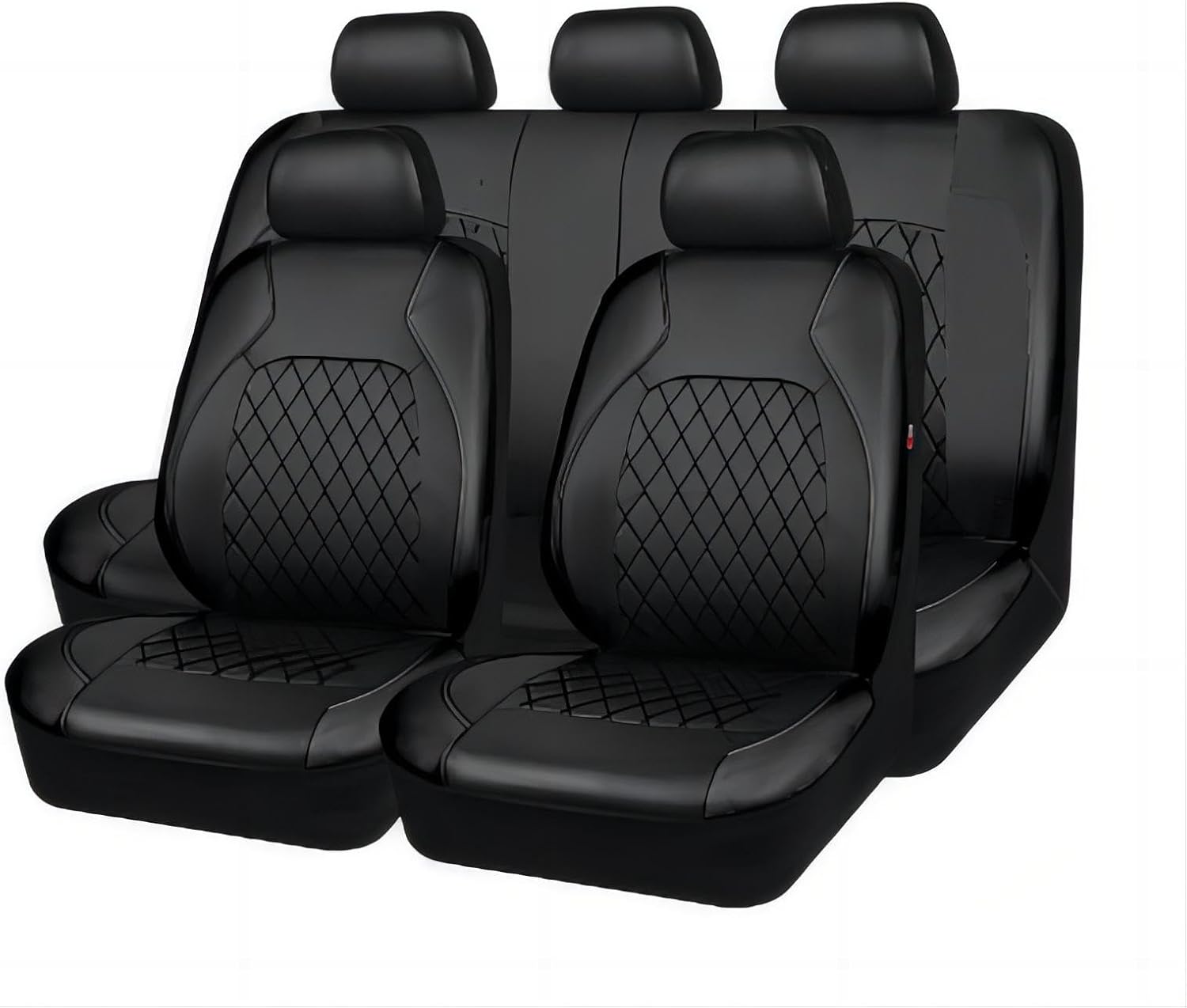 WUURAA Full Set Car Leather Seat Covers Sets For VW Tiguan 2009-2018 2019 2020 2021 2022 2023, Automotive Full Surround Custom Protectors Interior Accessories,Black