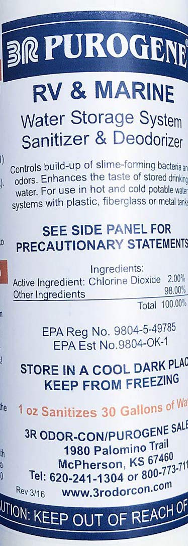 BayTec 16oz Purogene Drinking Water Treatment and Water System Sanitizer. in Water Sanitizes and Water Storage Systems, Provides for Long-Term Storage of Drinking Water
