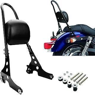 Detachable Rear Passenger Backrest Sissy Bar Seat Pad for Sportster for XL883C XL883R XLH883 XLH1200 2004-2022,for XL1200C XL1200S 1996-2000(Black)