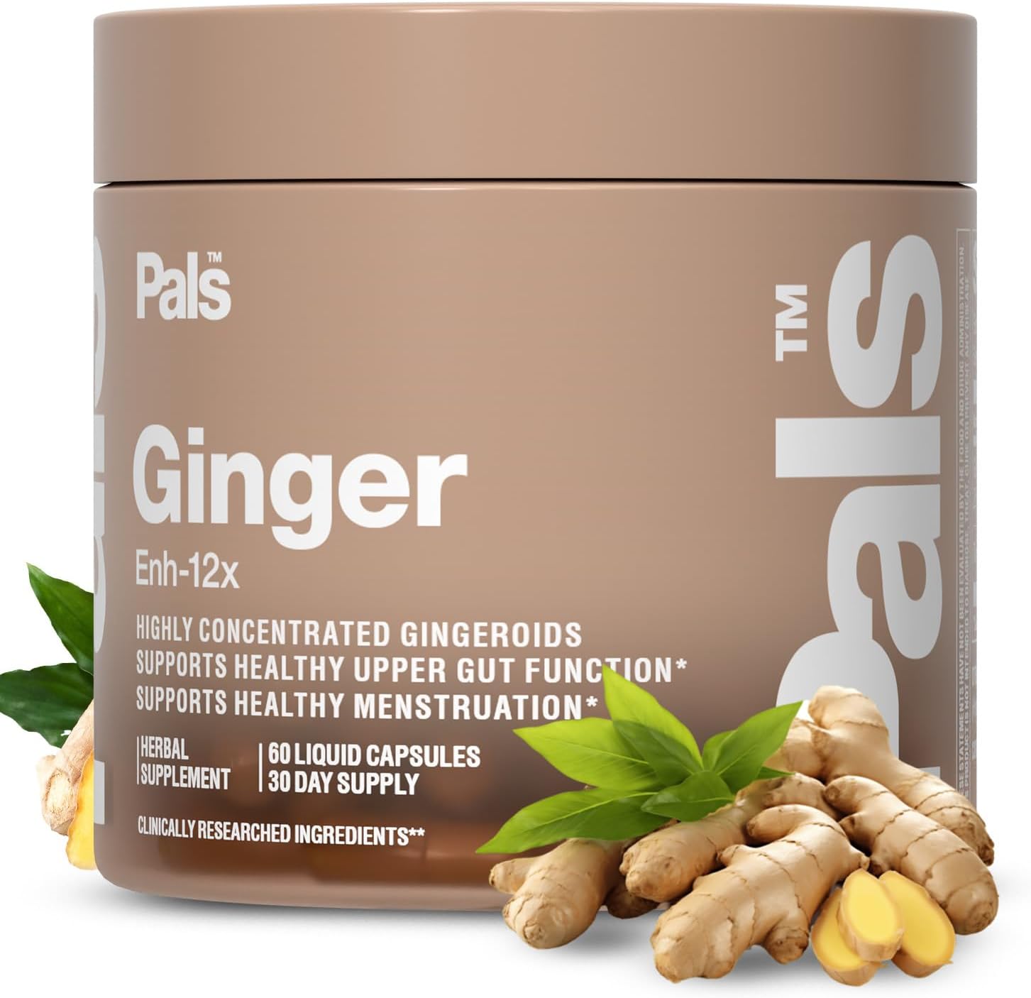 Pure Ginger Root Capsules Enh-12x: Ultra Potent 26% Gingeroids Extract Vegan Ginger Supplements for Nausea, Bloating & Menstrual Cramps, Support a Calm Stomach & Digestive Health, Non-GMO, (30 Days)