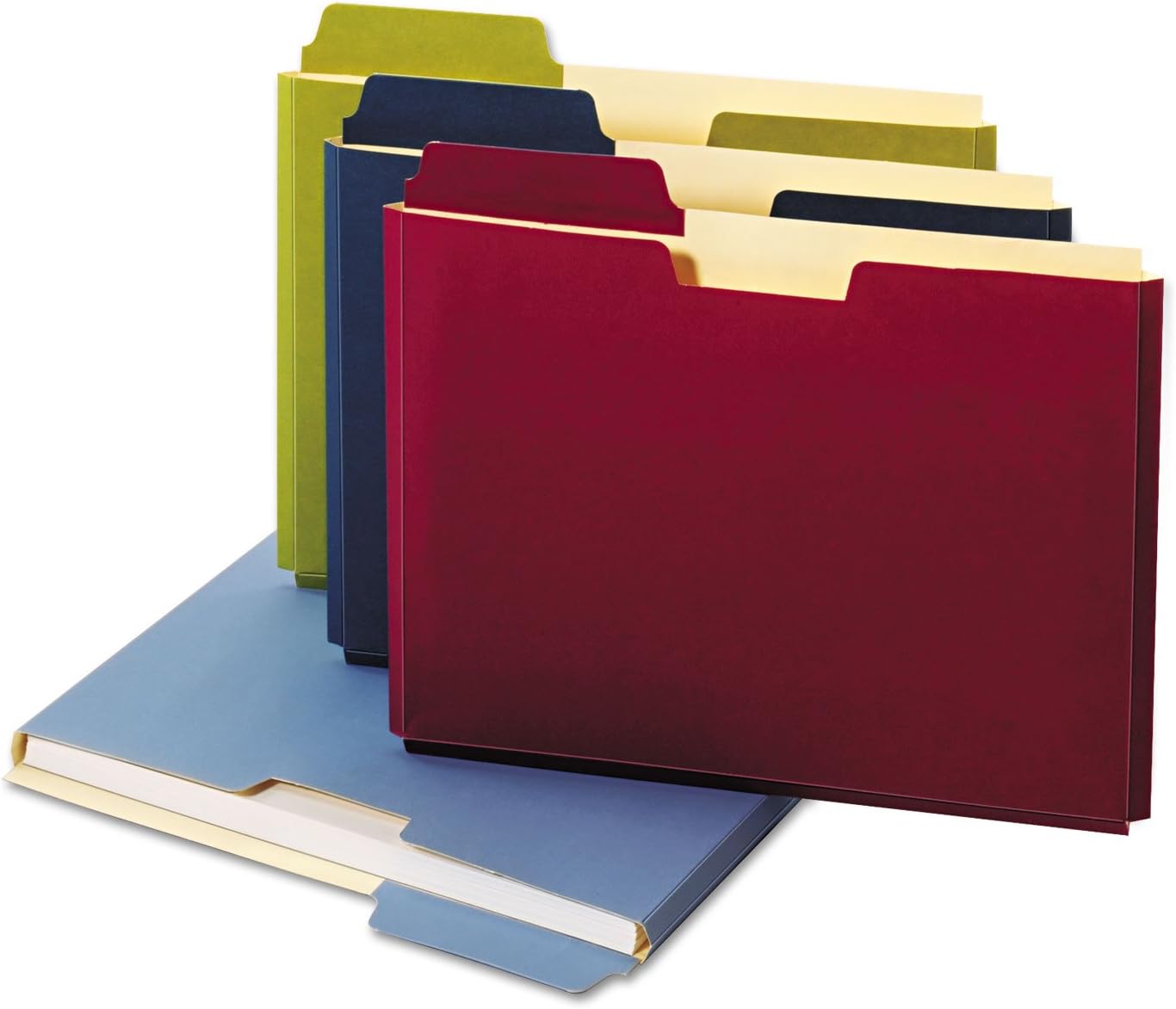 Pendaflex Globe-Weis/Pendaflex File Folder Pockets, 150 Sheet Capacity, Letter Size, Double Top, 1/3 Cut Tabs, Assorted Colors, 10 Pack (FP153L10 ASST)