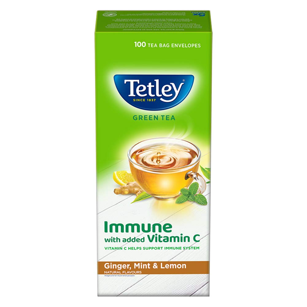Tetley 1 Green Tea, Ginger, Mint And Lemon, 100 Tea Bags