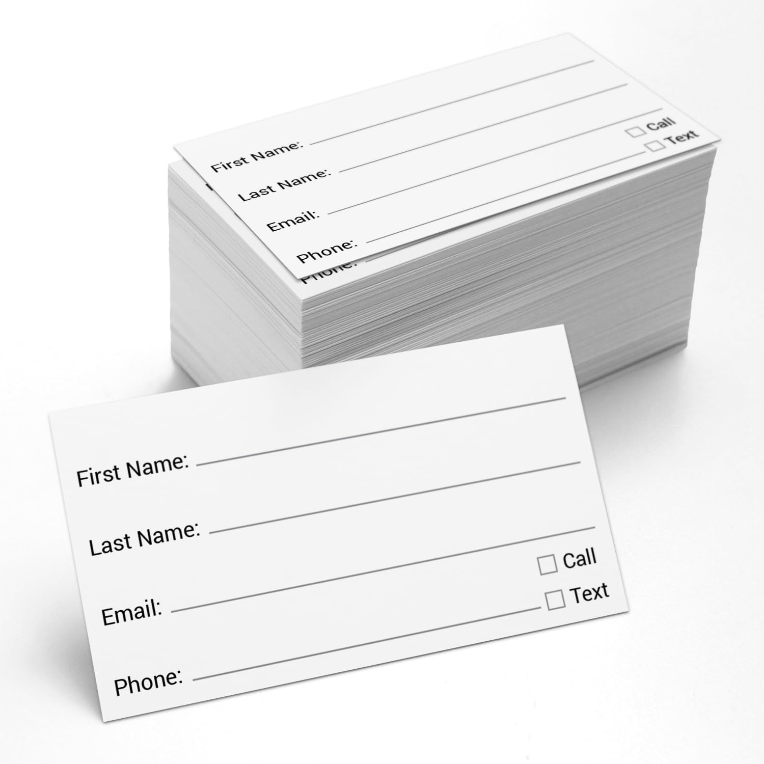 321Done Contact Cards, Made in USA - 3.5x2 White, Client Profile Card for Small Businesses, Stores, Spa, Salon, Customer Information Sheet - Pack of 100