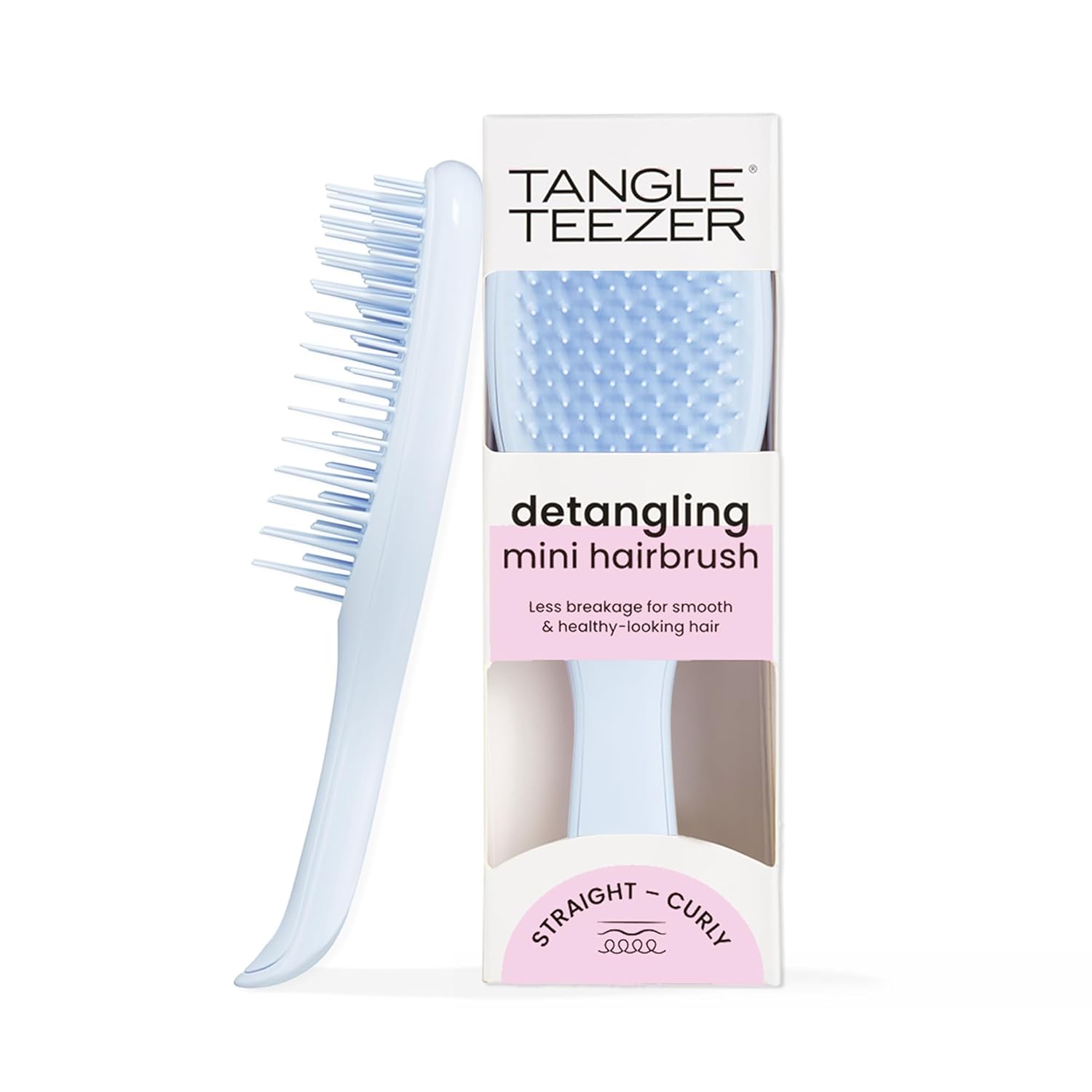Tangle Teezer Ultimate Detangler Hairbrush, Eliminates Knots & Reduces Breakage, Mini Hair Brush for Travel, Small Hands & All Hair Types, Digital Lavender