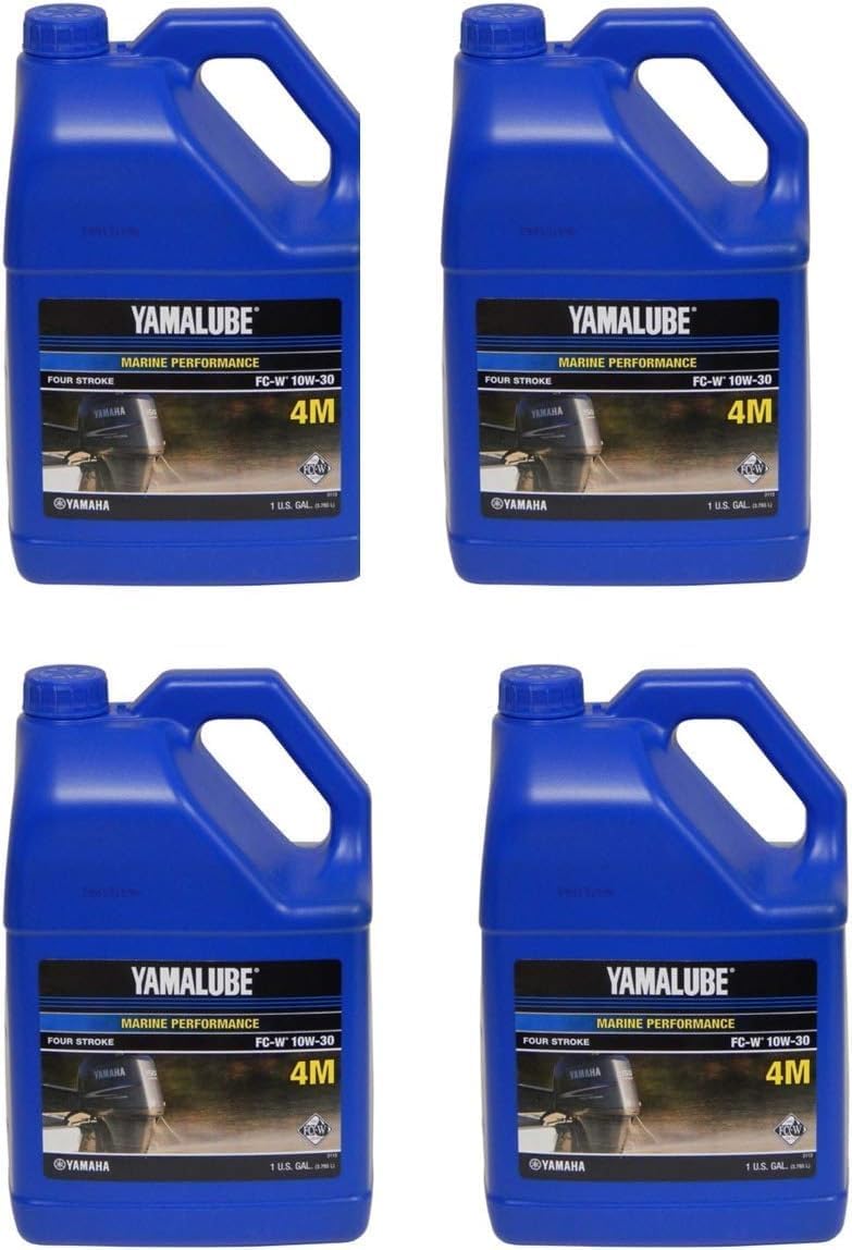 Yamaha Yamalube Marine 4M Mineral Based 4-Stroke Outboard Engine Oil- 4 Gallons, #LUB-10W30-FC-04