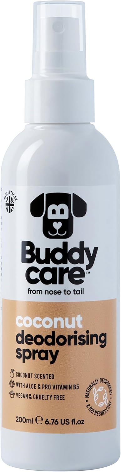 Buddycare Dog Deodorising Spray - Deodorising Spray for Dogs - With Aloe Vera and Pro Vitamin B5 (Coconut, 200ml)