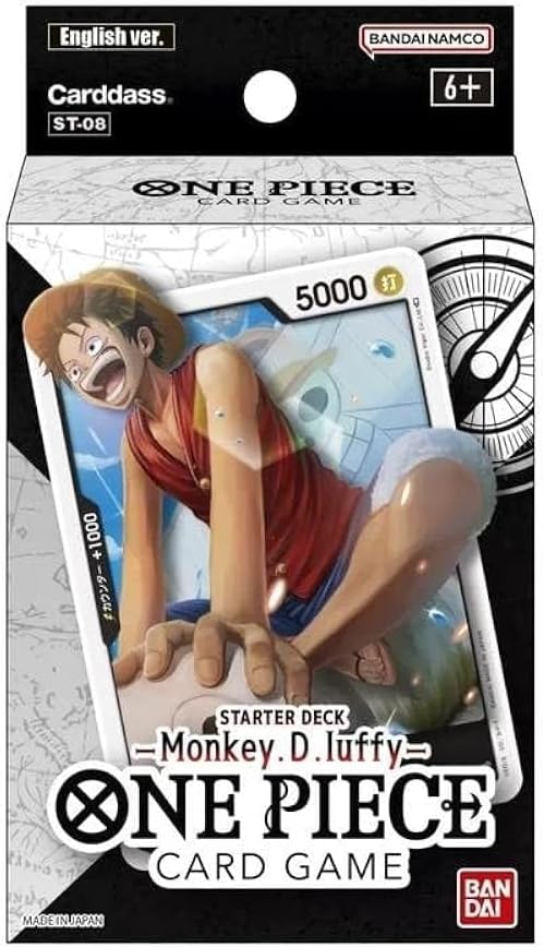BANDAI | One Piece Starter Deck - Monkey.D.Luffy [ST-08] | Trading Card Game | Ages 6+ | 2 Players | 20-30 Minutes Playing Time(BCL2687837)