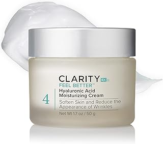 ClarityRx Feel Better Hyaluronic Acid Moisturizing Cream, Natural Plant-Based Face Moisturizer with Jojoba Oil for Dry, Aging Skin