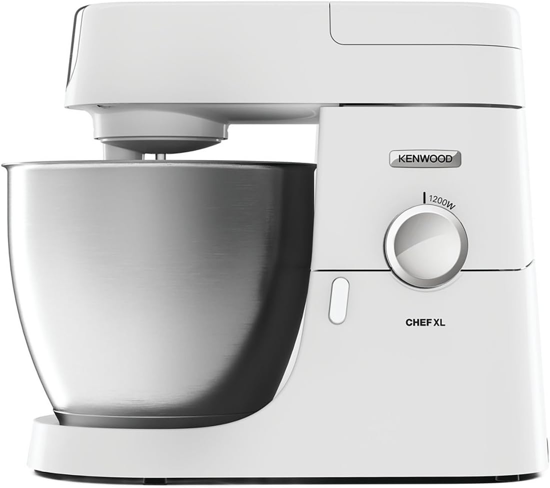 Kenwood Stand Mixer for Baking, Stylish Food Mixer, with K-beater, Dough Hook, Whisk and 6.7L Bowl, 1200W, KVL4100W, White