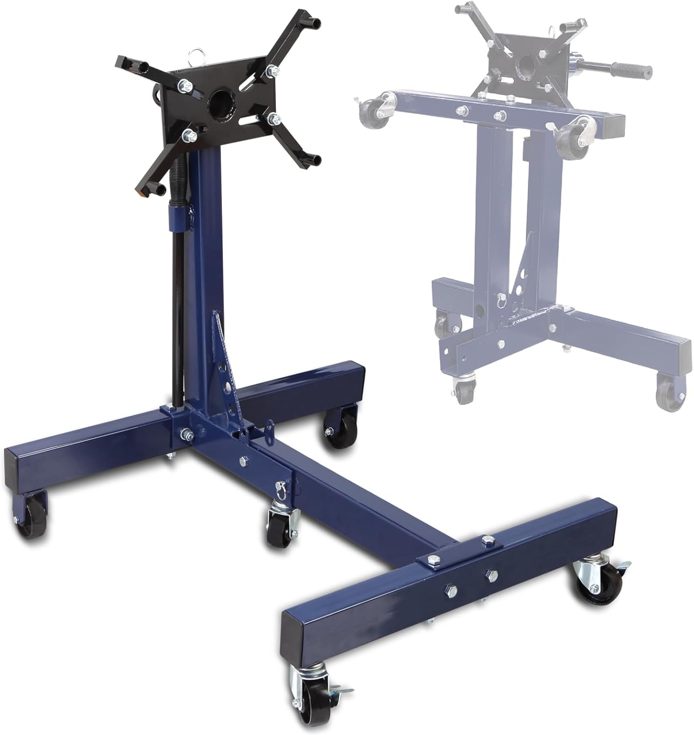 BIG RED AT26801UR Torin Steel Rotating Engine Stand with 360 Degree Rotating Head and Folding Frame, 3/4 Ton (1,500 lb), Blue