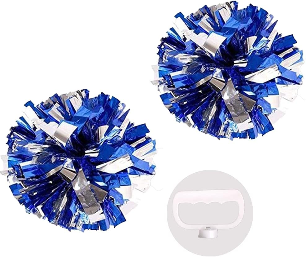 2pack/4pack 13" Cheerleading Metallic Foil & Plastic Ring Pom Poms Cheerleading Poms 100g