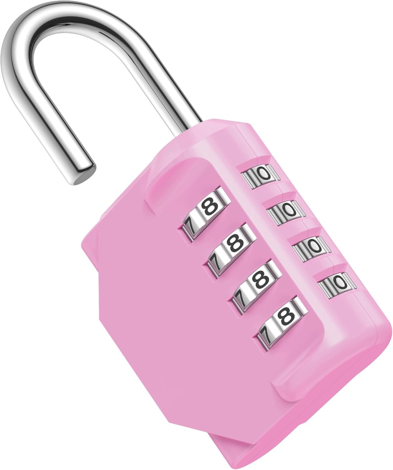 Puroma Combination Lock 4 Digit Waterproof Locker Locks Secure Outdoor Padlock for Gym Lockers, Toolboxes, Gates, Fences, Storage, Sports Locker (Pink)